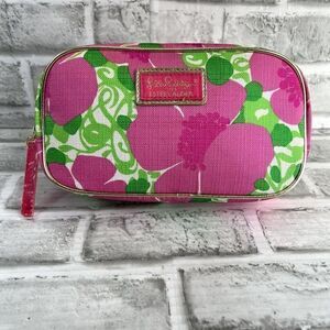 Lilly Pulitzer for Estee Lauder Pink Floral Cosmetic Clutch Bag